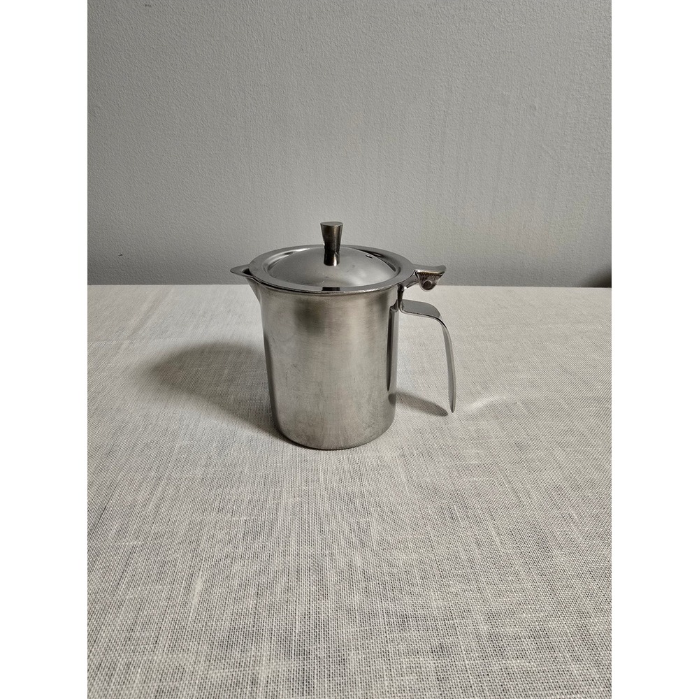 Edward Don Pitcher Silver Stainless Steel Creamer Syrup Server OS
